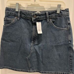 Topshop High Waist Denim Miniskirt